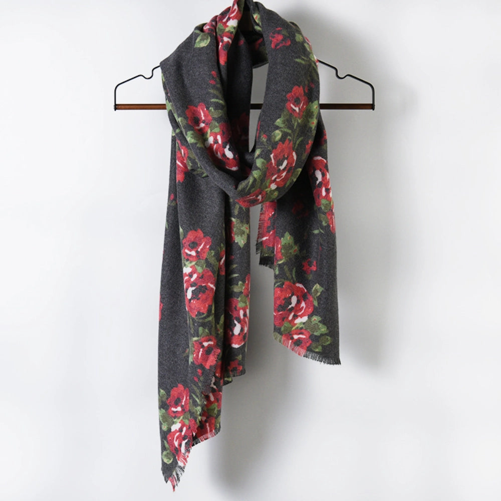 Floral winter scarf