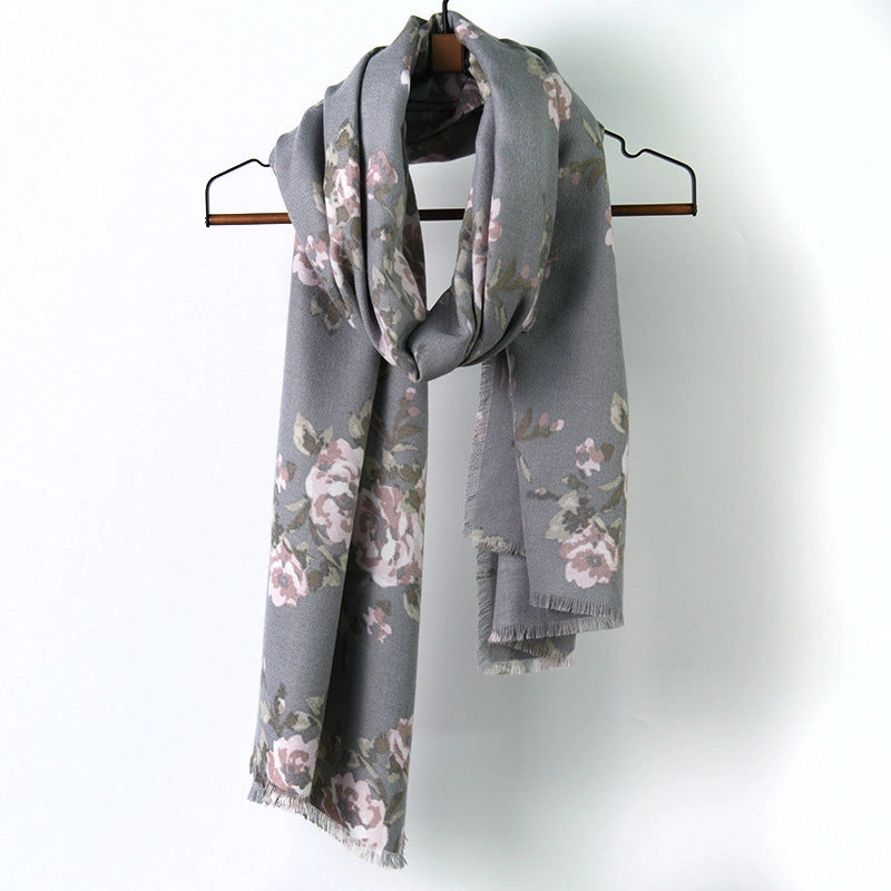 Floral winter scarf