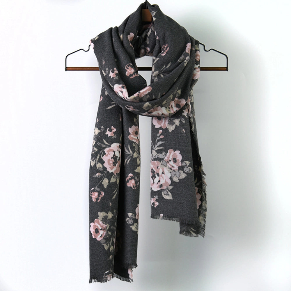 Floral winter scarf