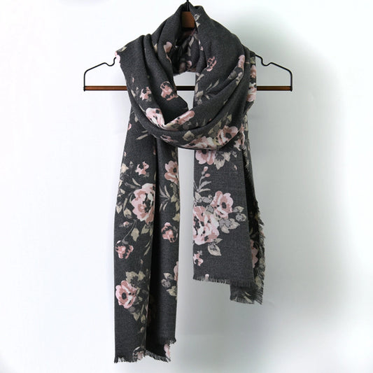 Floral winter scarf